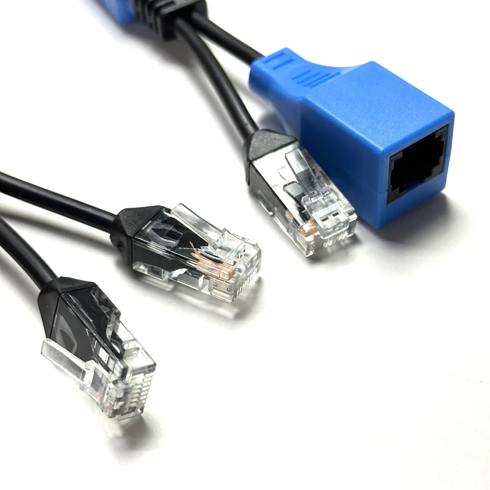 RJ45 splitter combiner uPOE cable kit POE Adapter Cable Connectors Passive Power Cable For IP Security Camera System