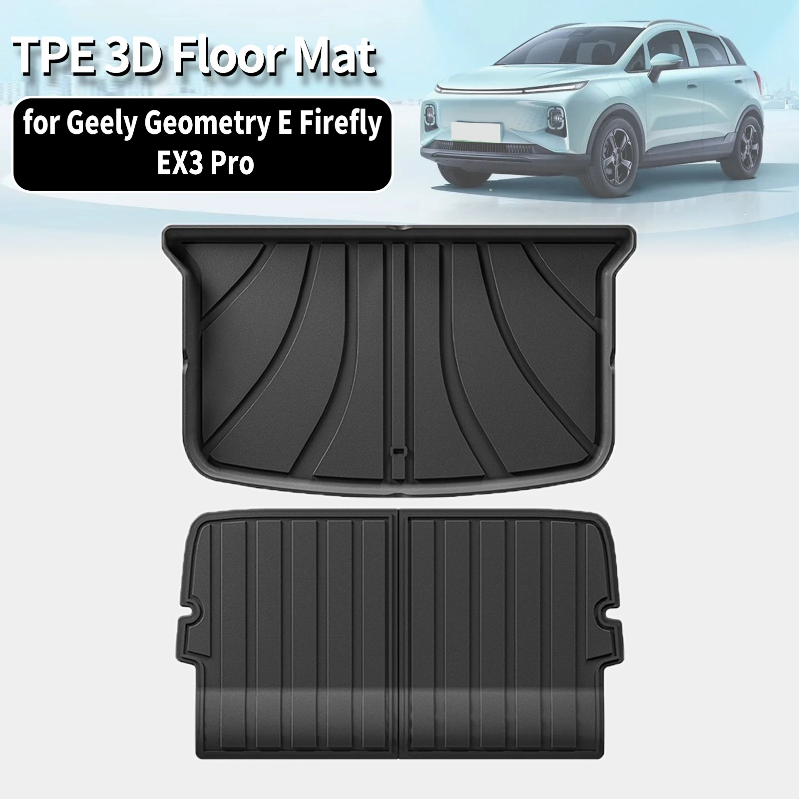 for Geely Geometry E Firefly EX3 Pro 2024-2026 LHD RHD Quality Eco-Friendly TPE Trunk Mat Liner Non-Toxic Odor Free Car Decor