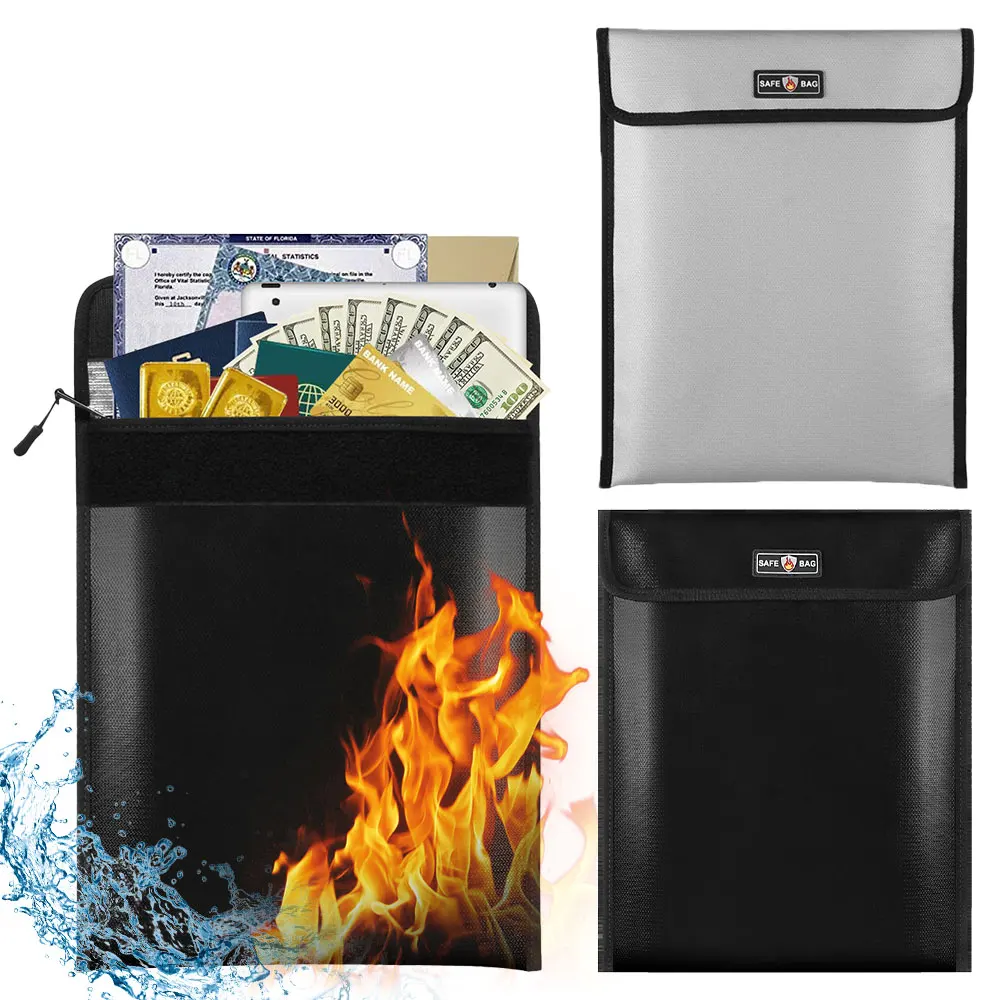 

Огнестойкая сумка для файлов, водонепроницаемый конверт для документов, папка для файлов, сумка для денег, безопасная сумка для денег для домашнего офиса