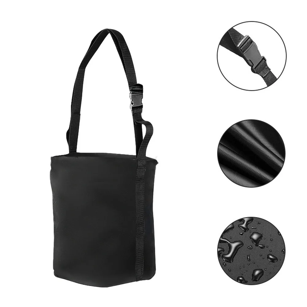 Black Slow Feeding Hay Bag 26x26cm for Horses Portable Polyester Feeder with Easy Hang Design for Any Location