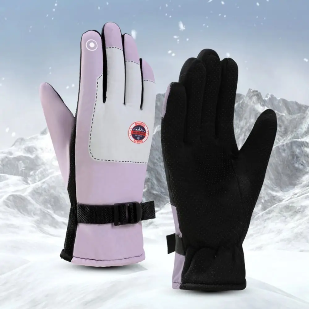 Waterproof Windproof Skiing Gloves Keep Warm Touch Screen Thicked Cycling Gloves Soft Polyester Warm Outdoor Mittens Hiking