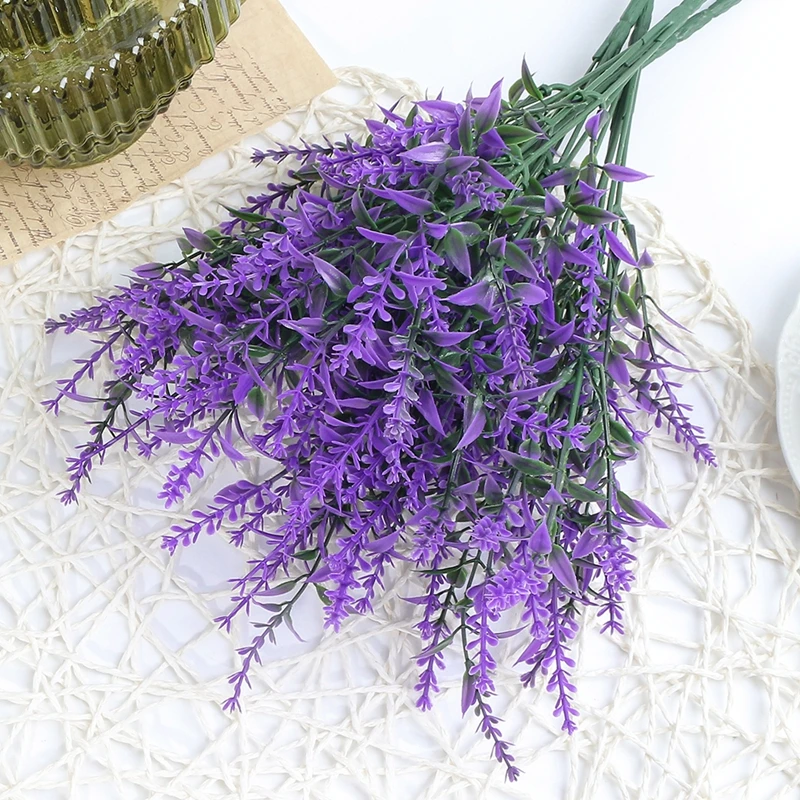 6Pcs Künstliche Lavendel Blumen Bouquet Party Geschenk Hochzeit Dekoration Outdoor Gefälschte Pflanzen Für Home Room Decor DIY Garten Pflanzen – Detail 6