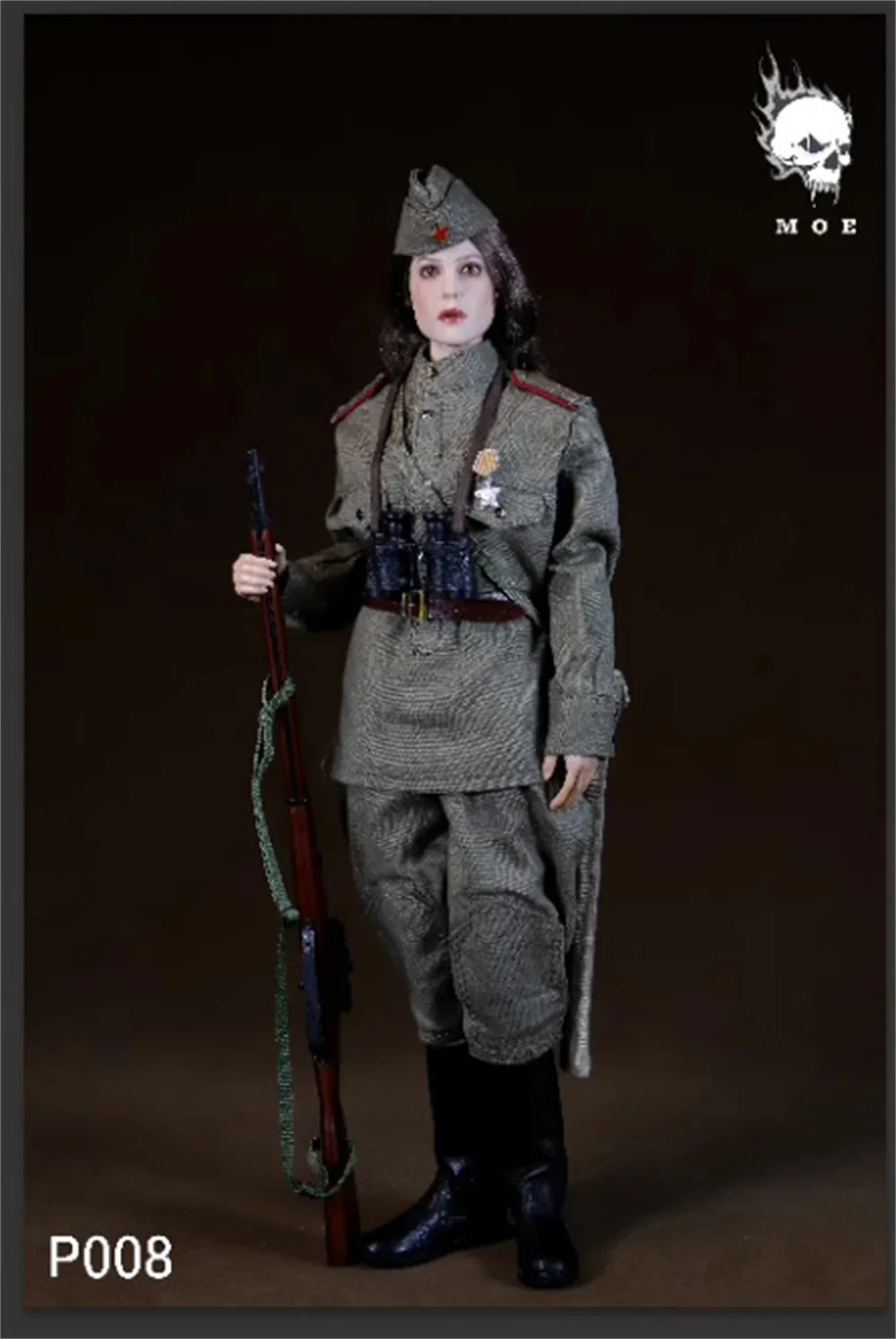 1/6 MOETOYS P008 WWII Series Soviet Female Sniper Winter Snow Full Set Action Figure with Platform Gift For Fan Collect