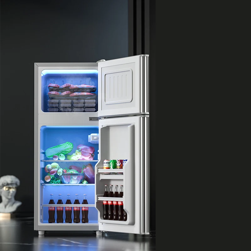 Small Double-door Refrigerator Energy Saving Household Dormitory Refrigerated Mini Wholesale Refrigerator