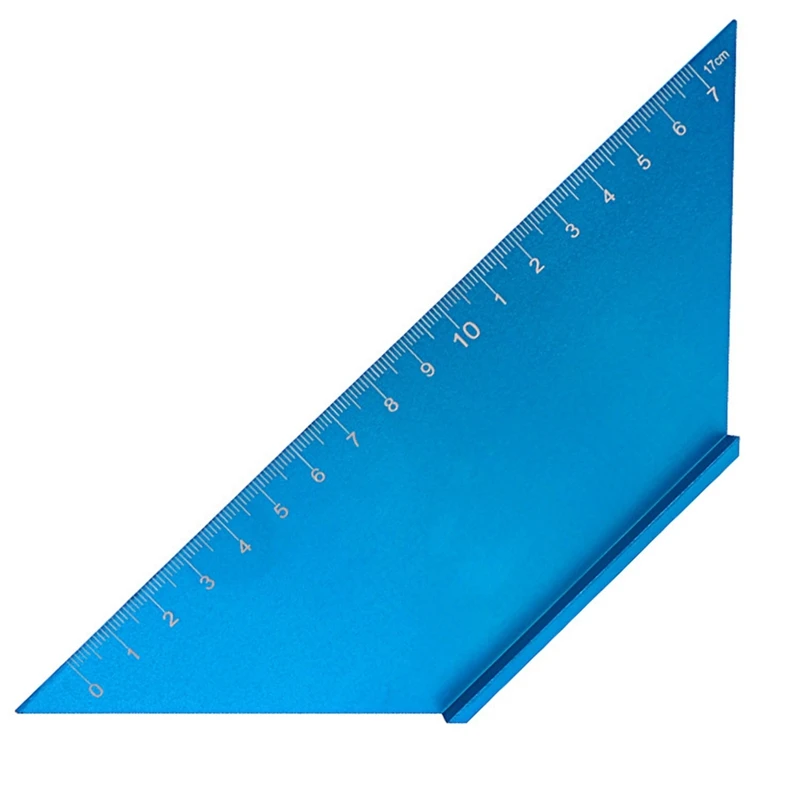 1 PCS Woodworking Multifunctional Angle Ruler Blue T-Shaped Marking Planner 45-Degree Right-Angle Guide Ruler