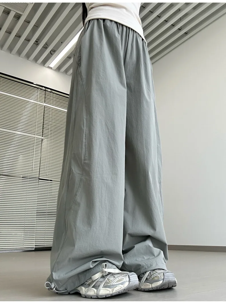 Cargo Pants Womens Coffee Summer Polyester Banded Capri Cycling Outdoors Quick-Drying Waterproof Lightweight Activewear Relaxed