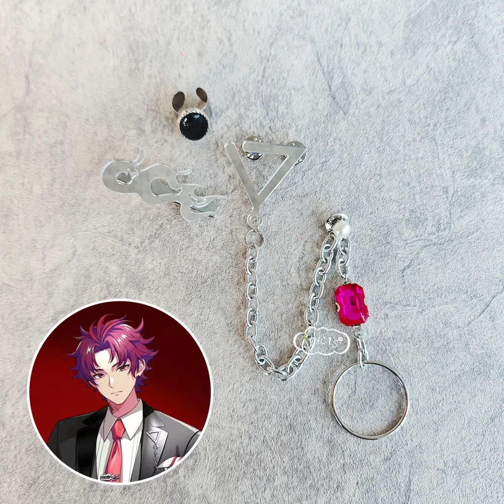 

Paradox Live Sugasano Allen Cos Clip Ear Pins Cosplay Earrings Brooch Tie Clips Ring Halloween Costume Anime Prop Jewelry