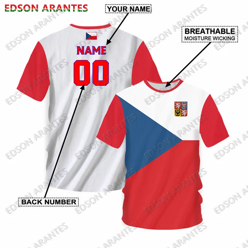 Czech Republic Futbol T-shirts Personalized Name Number Men Women Czechia Flag Jersey Custom Adult Kids Fans Unisex Clothes Gift