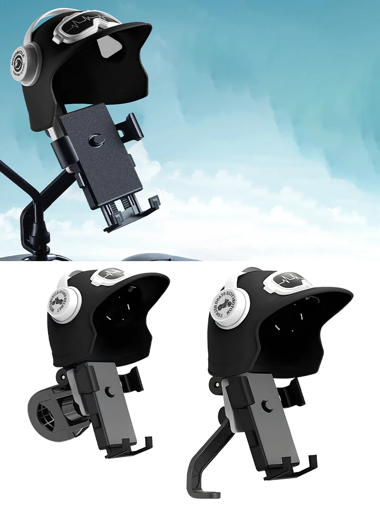 1 Stück Motorrad-Handyhalterung, universelle Handyhalterung, kleiner Helm-Handyständer, Motorrad-Lenkerhalterung mit Schwerkraftmechanismus