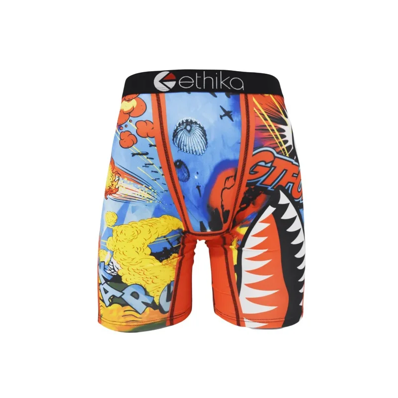 ETHIKA Sexy Men Underwear Boxershorts Fashion Man Underpants Panties Print Mens Innerwear Boxer Briefs Trunks Plus Size Cueca