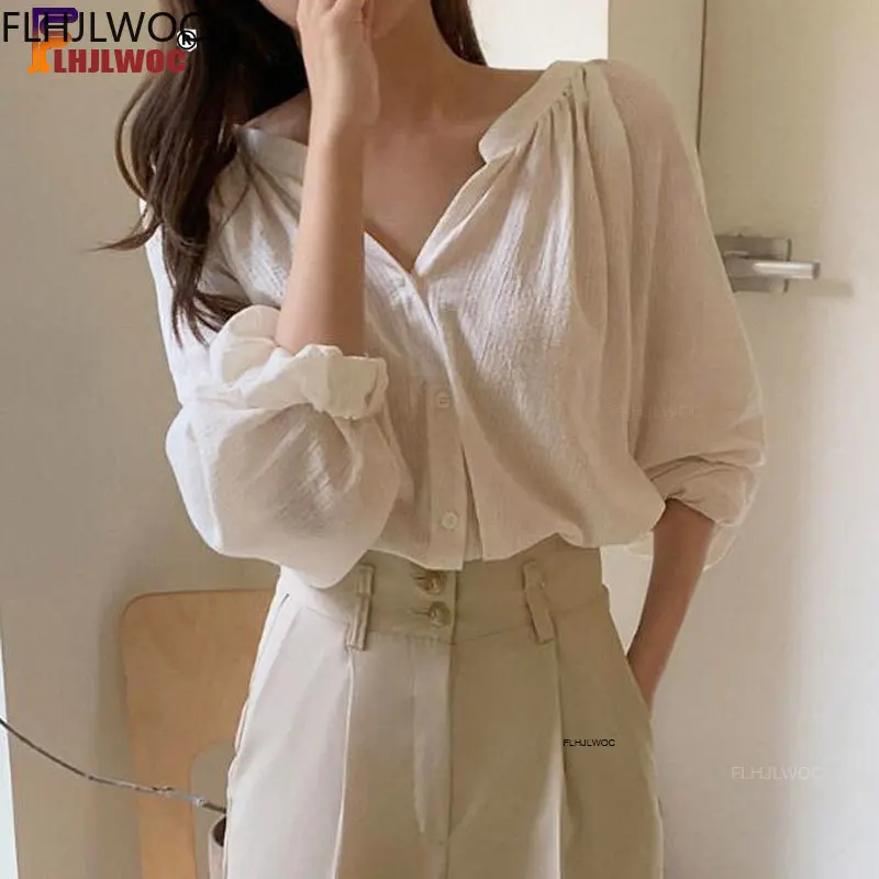 Cute Sweet Tops And Blouses Korea Clothing For Women Fall Autumn Robe Casual Loose Women Long Sleeve Single Breasted Shirts