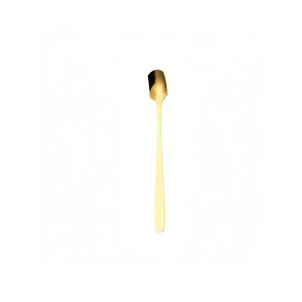 Stainless Steel Round Spoon Modern Kitchen Utensil Long Handle Scoop For Dessert Coffee Tea Stirring Accessory