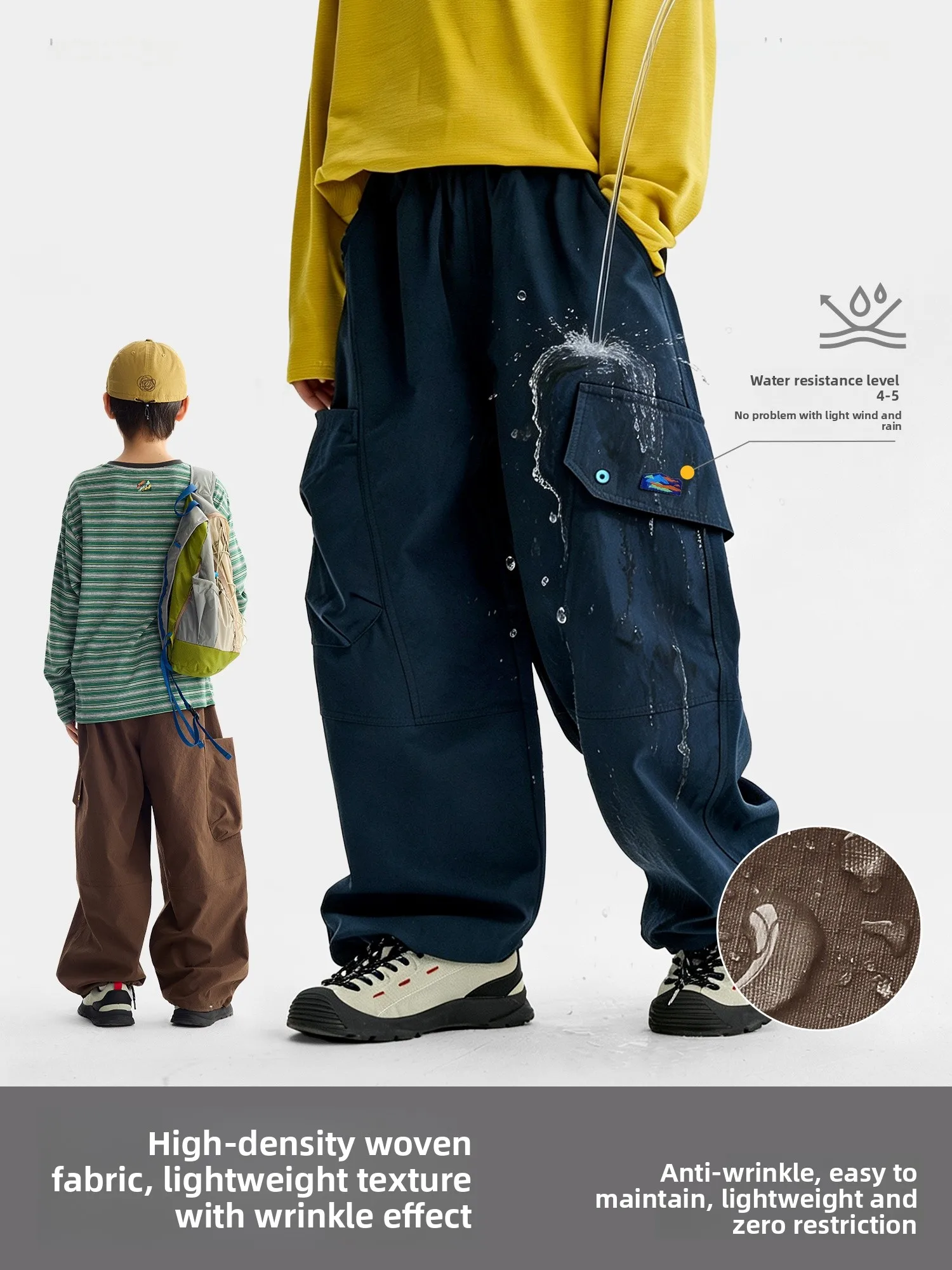 Gurui Diary Kids Outdoor Work Pants Autumn New Loose Casual Wear Resistant Long Trousers for Boys And Girls