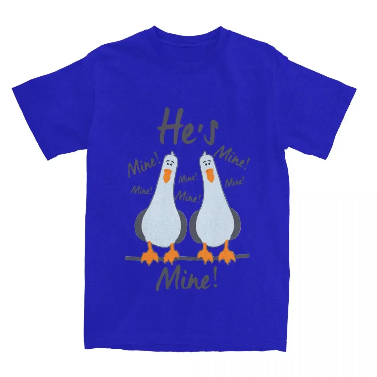 Summer harajuku custom Men T-Shirts  He's Mine Seagull Hipster Cotton Tee Shirt Short Sleeve  O Neck Tops Printed