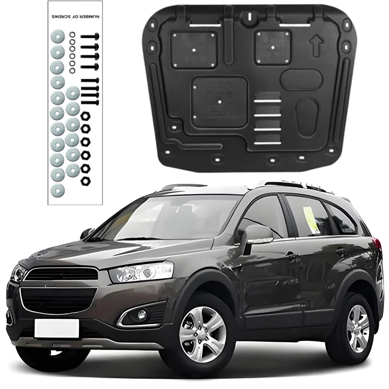 Protector contra salpicaduras de motor para Chevrolet Captiva, placa de cubierta de guardabarros, Protector de guardabarros, 2,4 L, negro, 2014-2017