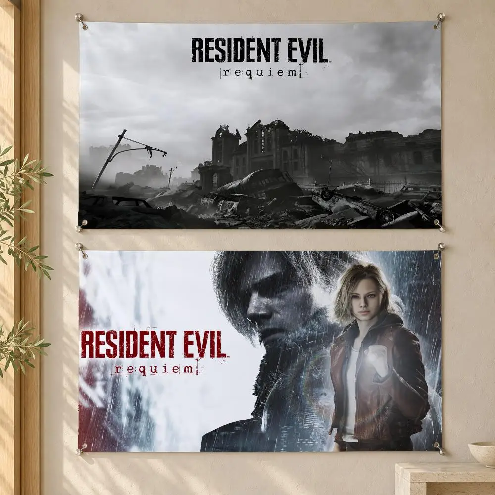 Resident Evil Flags Decorative Wall Hanging Banner Bedroom Dorm Music Room Garden Party