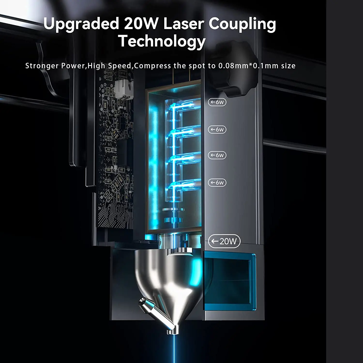 噴霧器130w,20x20 proレーザー彫刻機,木材および金属用の彫刻切断機