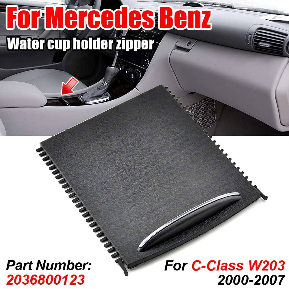 

For Mercedes Benz C-Class W203 Car Center Console Sliding Shutters Cup Holder Roller Blind Cover Car-Styling 2036800123
