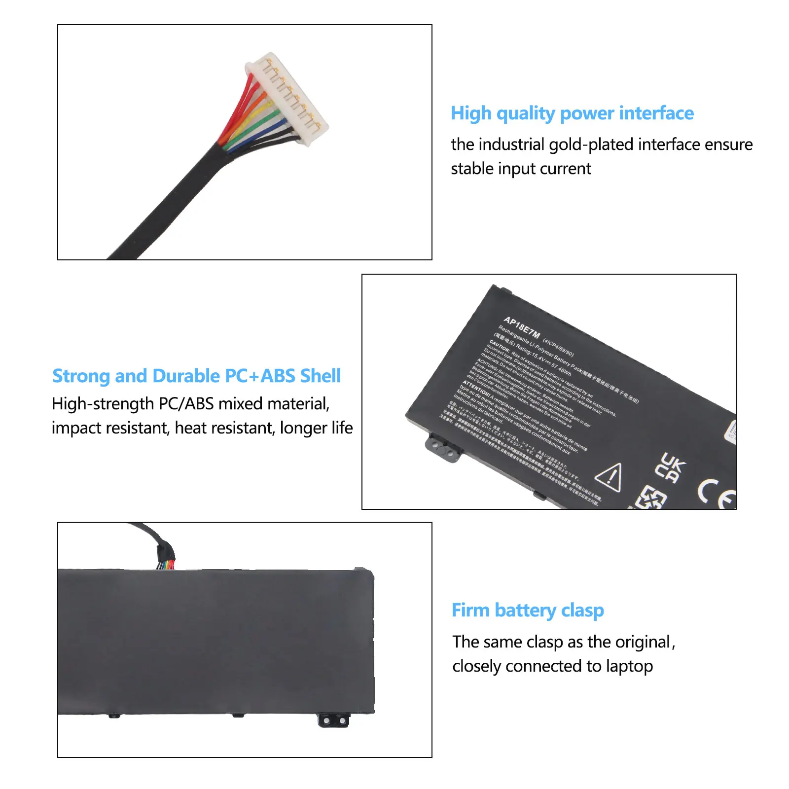 Oyomba AP18E7M Akku für Acer Nitro 5 AN515-54 AN517-51 AN515-55 AN515-44 AN515-43 Nitro 7 AN715-51 15 V 57 Wh Laptop-Akku – Detail 4