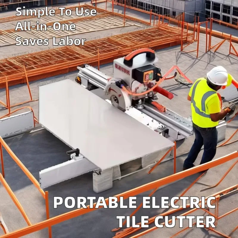 Portable electric tile push-pull knife 220V rock slab track cutting stone machine with core motor components