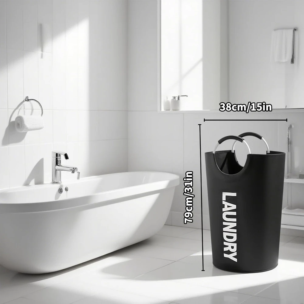 

90L Waterproof Laundry Basket Collapsible Laundry Bag with Padded Handles Free Standing Tall Clothes Hamper Easy Storage