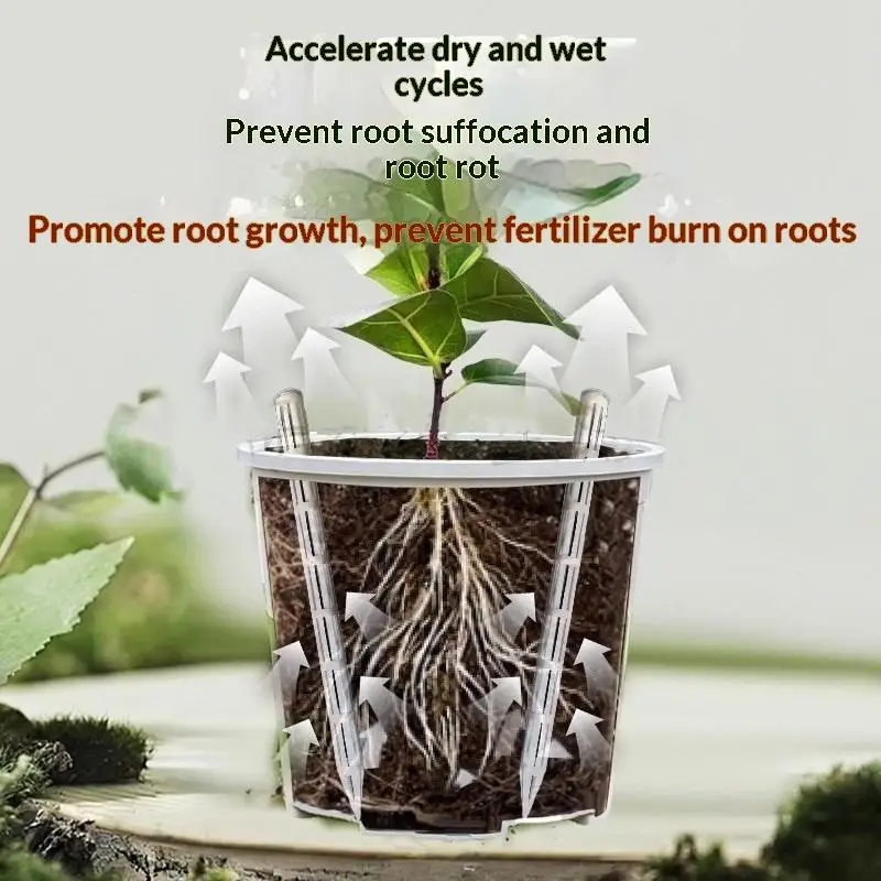 Plant Aeration Tubes 20Pcs For Pots Root Rot Prevention Overwatering Prevention Healthy Roots Gardening Tools Supplies