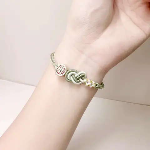 Nytt originellt designat handgjort vävt pipaknut kinesisk knut etnisk stil persikoblomsarmband kvinnors gåva turhand rep 10 best sales Kinesiskt knutarmband - №6