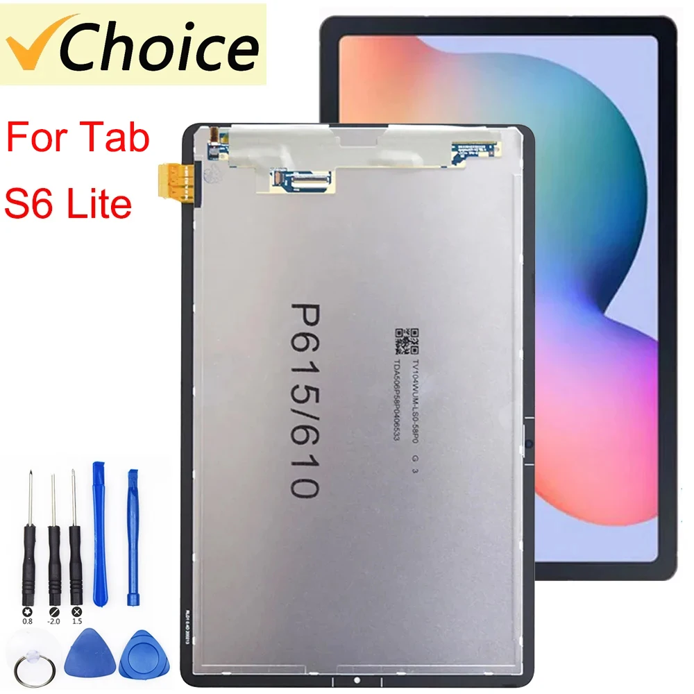 New For Samsung Galaxy Tab S6 Lite 10.4 P610 P615 P615N P617 LCD Screen Display Touch Glass Digitizer Assembly Replacement