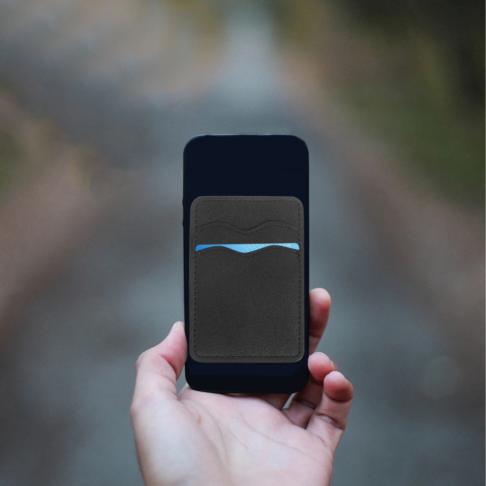 Porte-cartes adhésifs pour téléphone portable, faux portefeuille à coller sur le dos, double fente, étui pour cartes de visite d'identité de crédit, Design mince