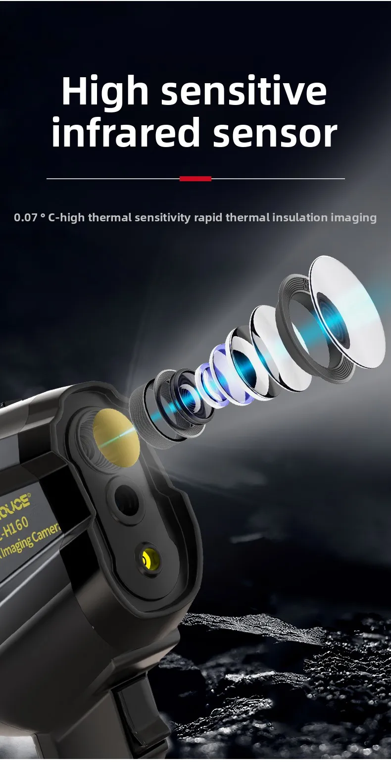 ZC ZC-H160 Handgehaltene Infrarot-Wärmebildkamera Nachtsicht Hochpräzise Industrielle Klimaanlagen-Tracking-Kamera – Detail 8