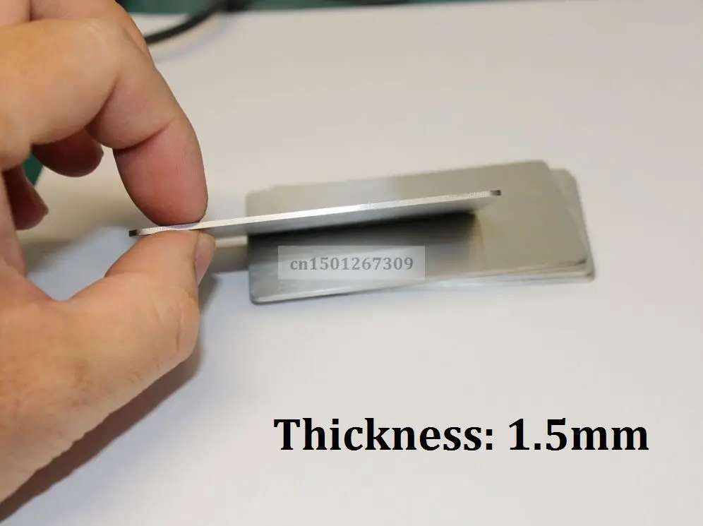 Thick 1.5mm Stainless Steel Plate Blank Metal Business Card Size 85*53mm Both Side Matte Finish