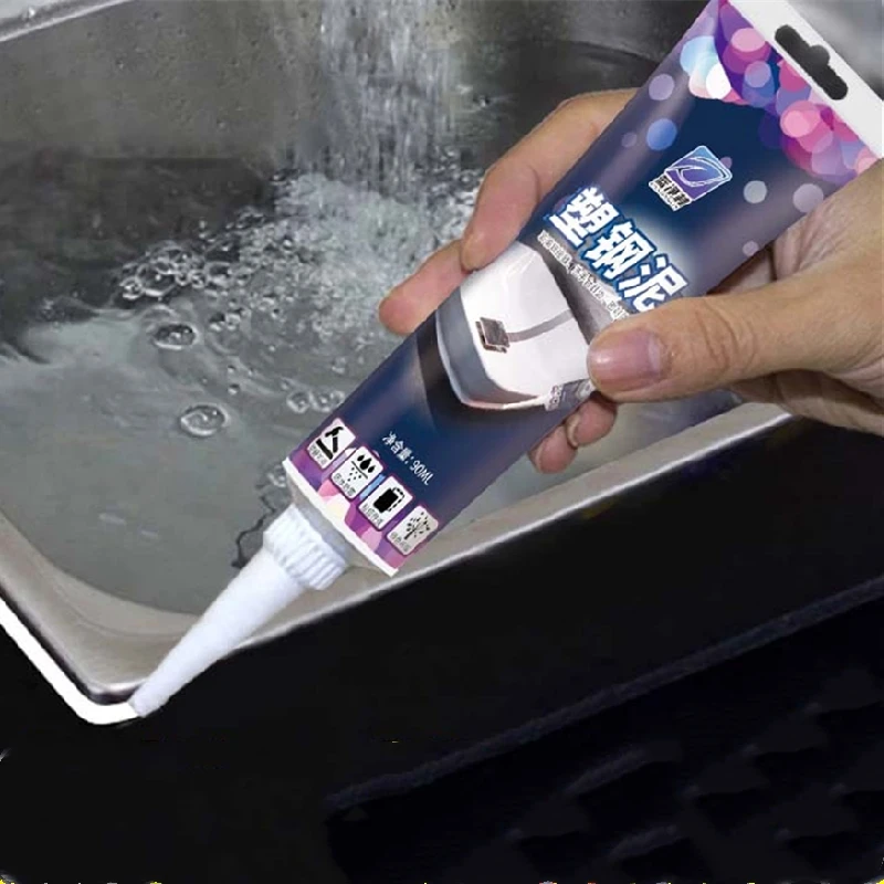 

Plastic-steel mud waterproof glue kitchen and bathroom anti-mildew plugging repair glue mud bathroom toilet seal leak caulking