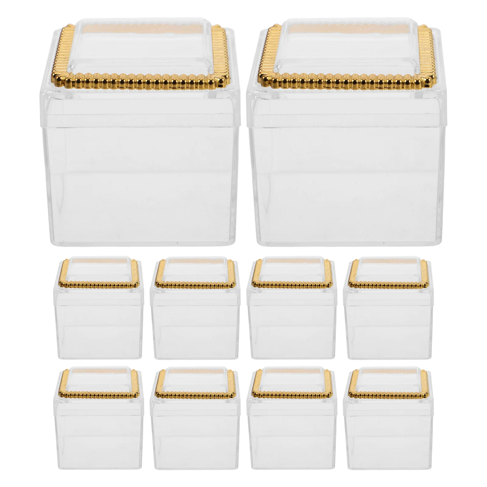 

12 Pcs Square Clear Plastic Boxes Transparent Candy Storage for Party Favors Treats Chocolate Jewelry Organizer Small Cube Cases