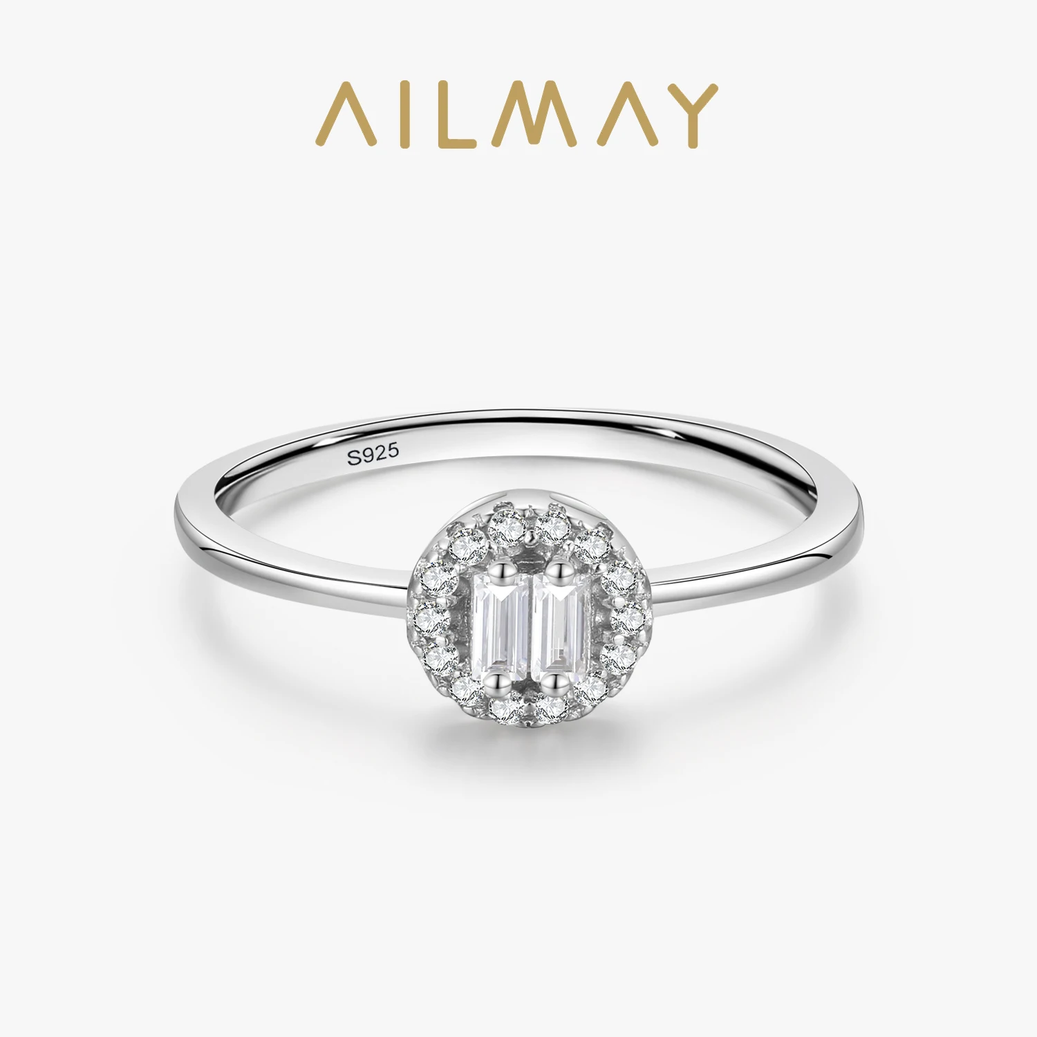 

Кольцо для женщин из высококачественного настоящего серебра 925 пробы с прозрачными цирконами, модная круглая модель, классическое свадебное украшение.