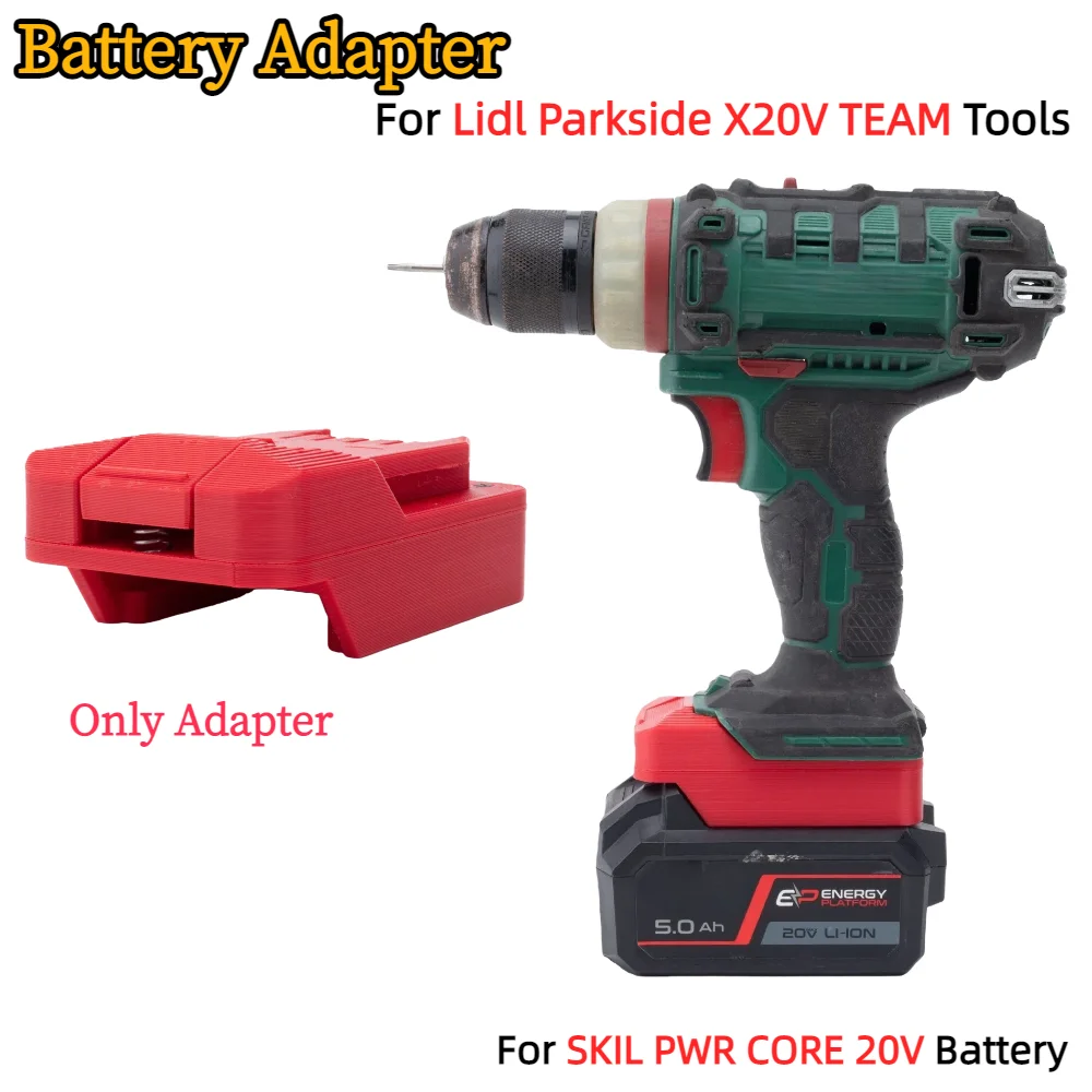 

Power Tools Battery Adapter for SKIL PWR CORE Brushless 20V Li-ion Battery To Parkside X20V TEAM Cordless Tools(Only Adapter)