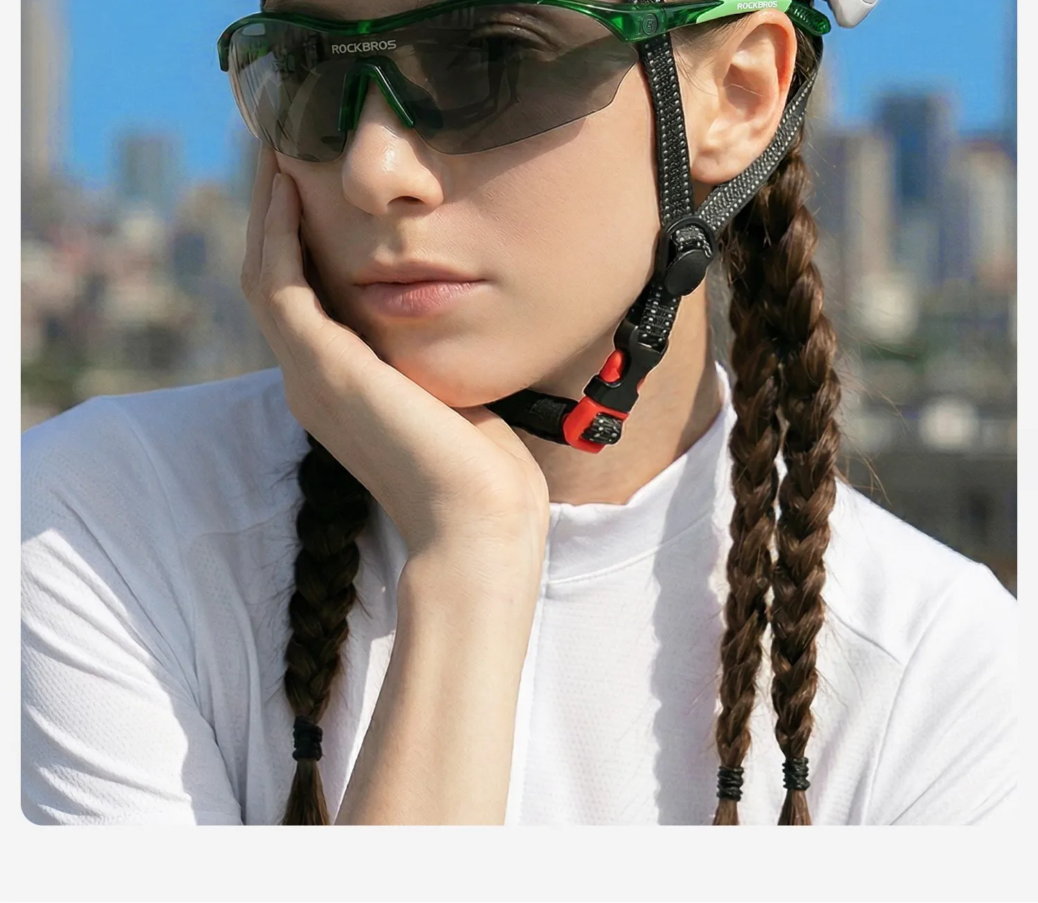 ROCKBROS Fahrradbrille UV400 Polarisierte Sport-Sonnenbrille Leichtgewicht UV-Schutz Winddichte Outdoor-Laufbrille – Detail 16