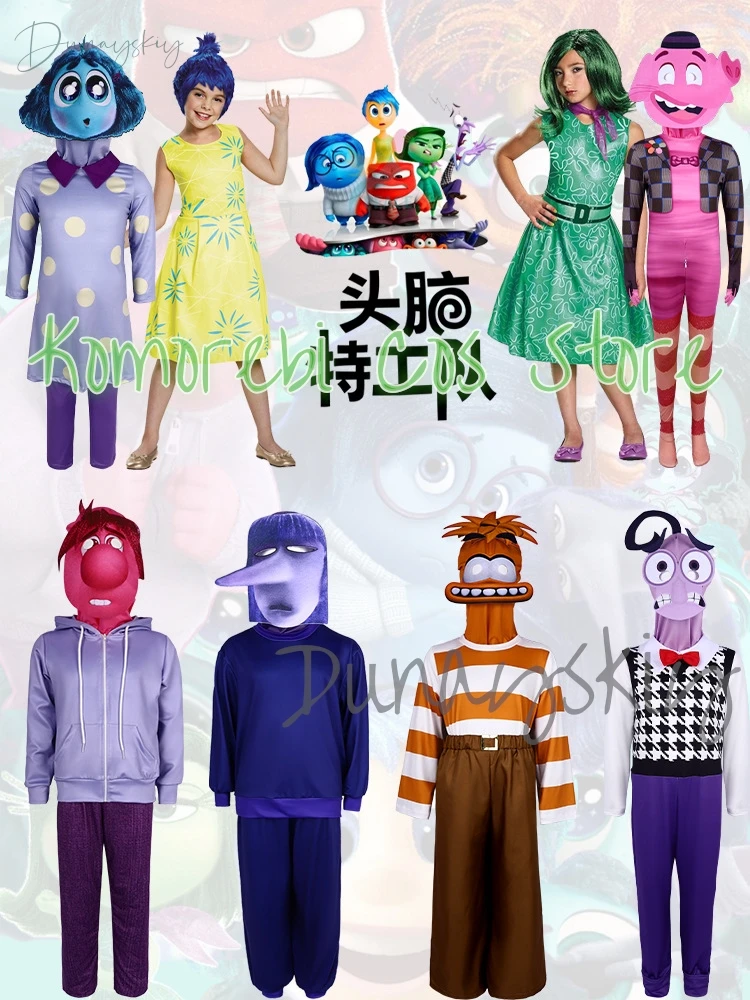 New Year Movie Anxiety The Inside Anime Out 2 Cosplay Joy Sadness Anger Disgust Fear Cosplay Costumes Suit Adult Kids Party Set