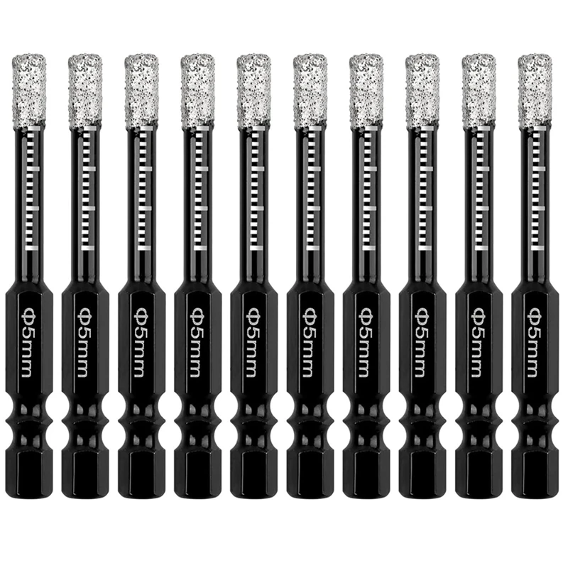 dta5-20個入り乾式ダイヤモンドドリルビットセット、3-16インチ六角シャンクタイルコアドリルビット（タイル、花崗岩、大理石、石材などの硬質材料用）
