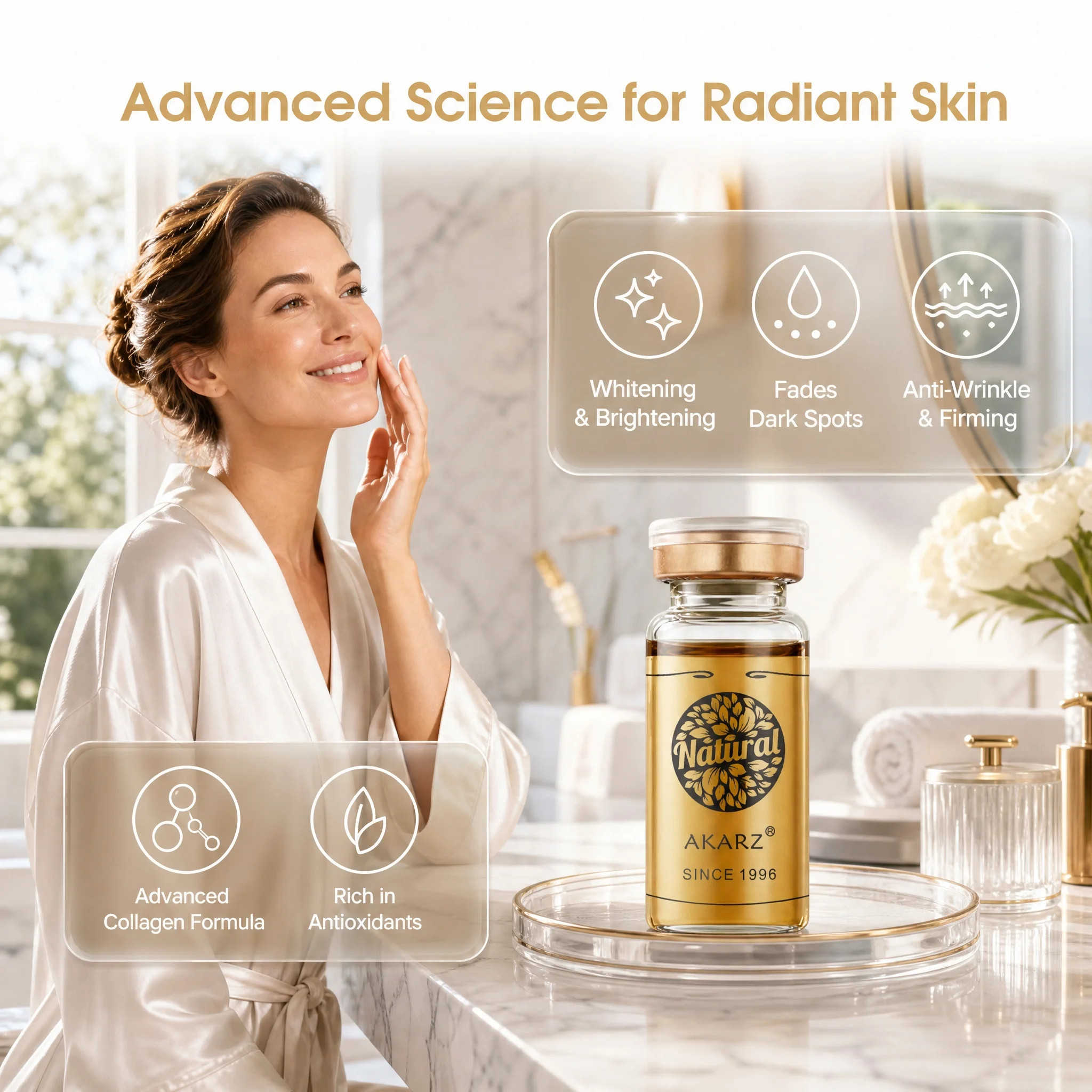 AKARZ Collagen Serum - Advanced Moisturizing and Whitening Solution for Firmer, Radiant Skin