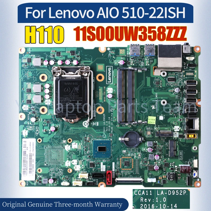 

CCA11 LA-D952P For Lenovo AIO 510-22ISH Mainboard 11S00UW358ZZZ SR2CA H110 100％ Tested All-in-one Laptop Motherboard