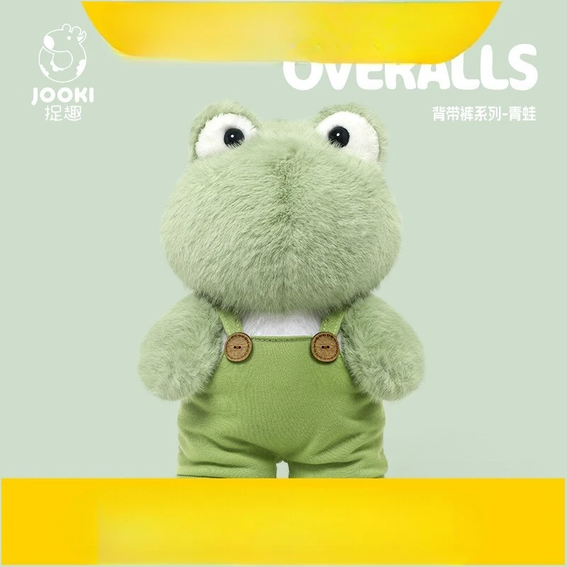 

Snuggly Frog in Overalls Plush Cute Soft Stuffed Frog Doll Cozy Sleeping Companion and Heartwarming Gift Idea for Little Girls