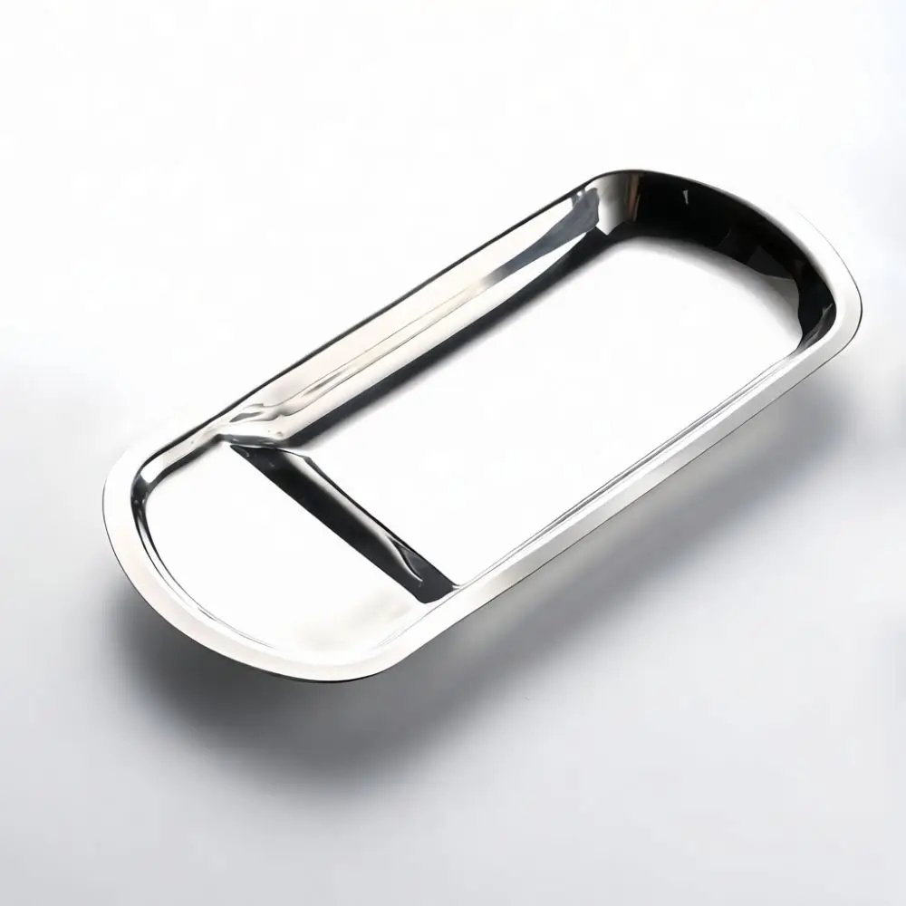 Versatile 304 Stainless Steel Serving Tray Fan Shape Fish Tail Dish Buffet Catering Platter Kitchen Home Tableware