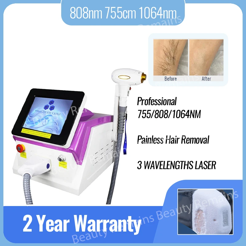 

300W/600W 3 Wavelength 808 Diode Hair Removal Machine Professional 755nm 808nm 1064nm Hair Removal Machine for Beauty Salon