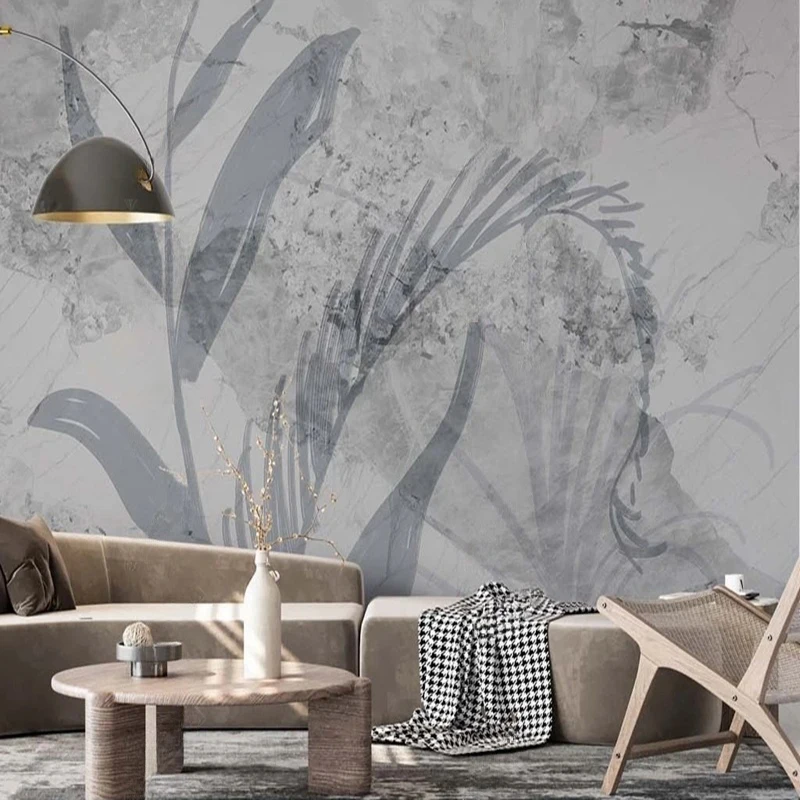 Modern Creative 3D Wall Mural Wallpaper Retro Leaves Pattern Wall Papers For Living Room Bedroom TV Background  Papel De Pared