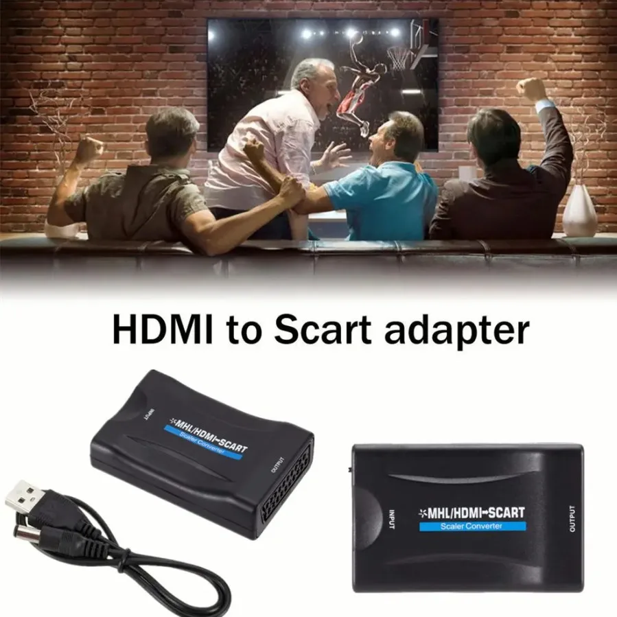 HDMI to SCART HD 1080P Video Audio Adapter Universal Converter Adapter for HD TV DVD Box Low Power Consumption with Power Cable image 4