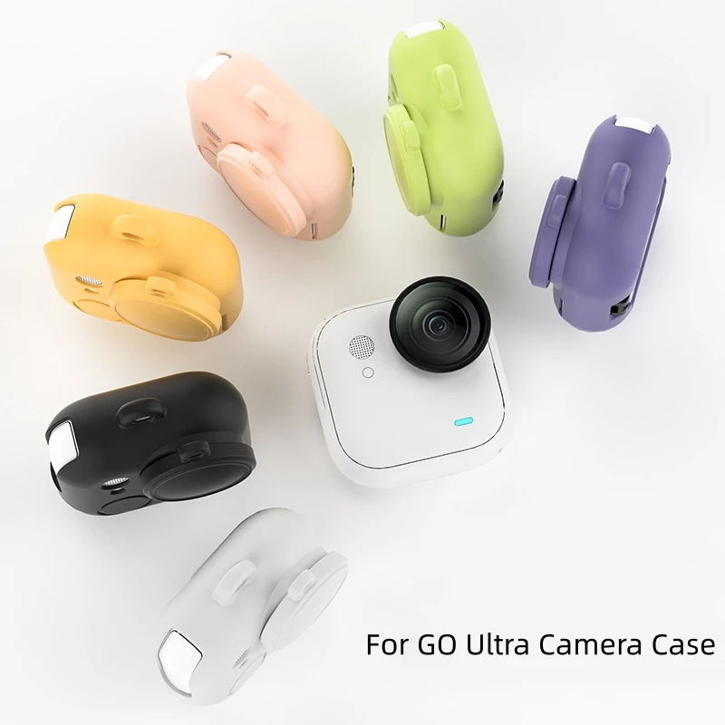 

For Insta360 GO Ultra Body Silicone Cover Lens Cap Accessory Protective Case Camera Shockproof Case