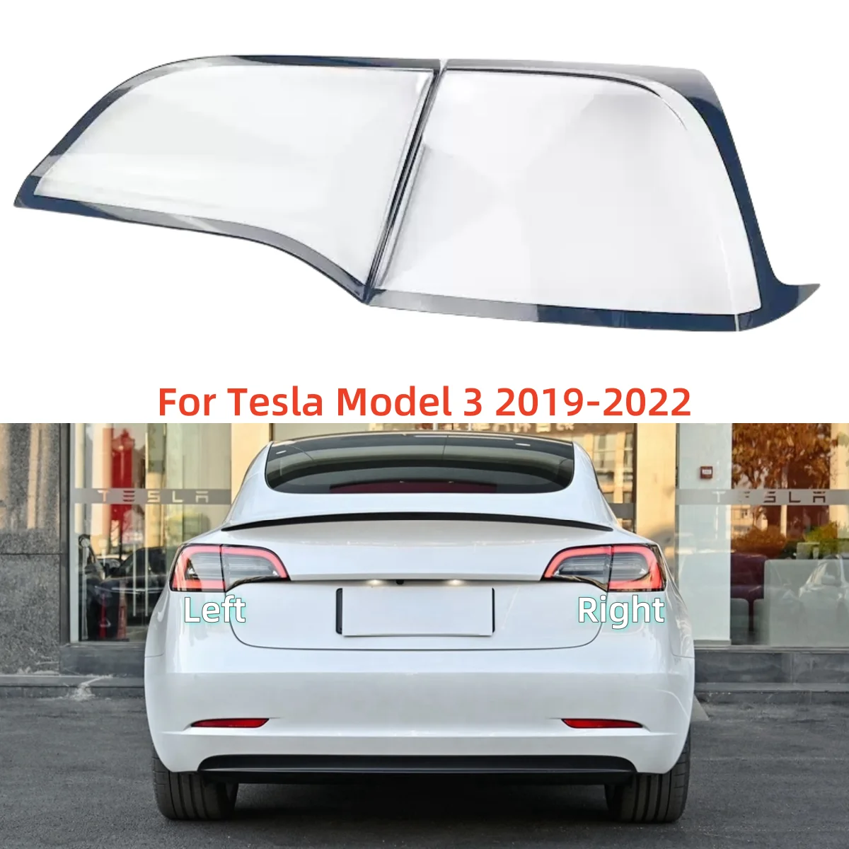 

Pop For Tesla Model 3 2019 2020 2021 2022 Car Taillights Glass Taillights Lamp Shade Housing Reverse Lamp Shade
