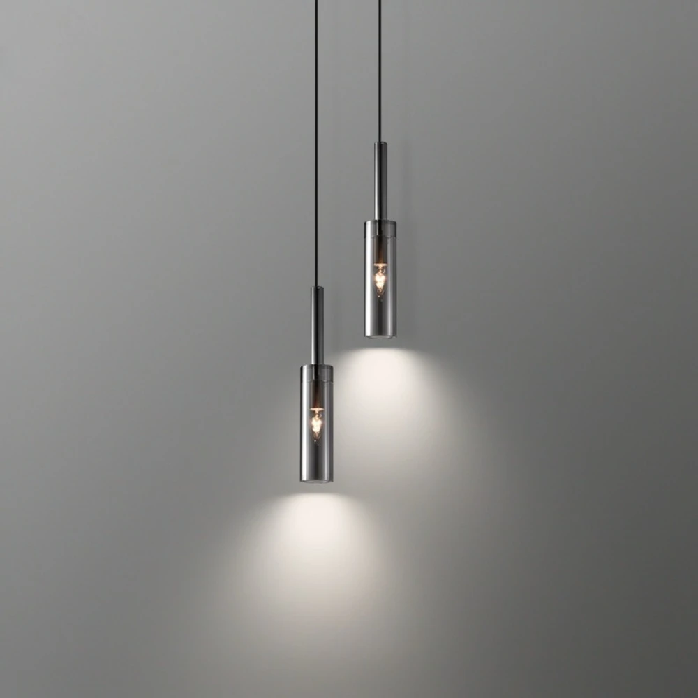 

Italian Minimalist Bedroom Bedside Chandelier Light Luxury All-copper Crystal Glass Post-modern Simple Dining Room Pendant Lamp