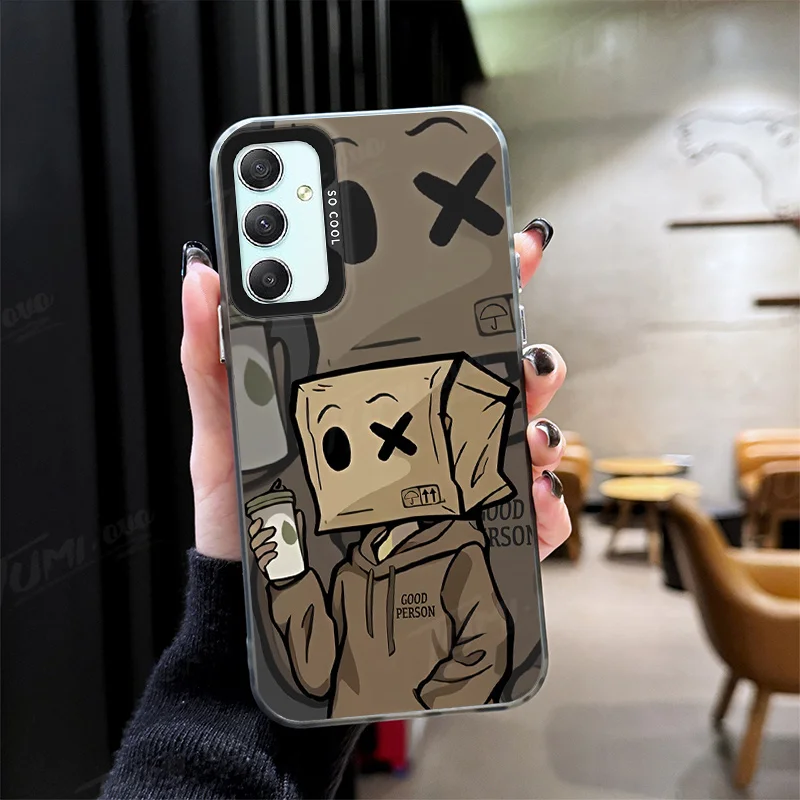 Luxury Box Paper Man Plating Case For Samsung Galaxy A33 A53 A73 A05S A15 A35 A55 A13 A23 A22 A32 A52 A52S A72 A51 A71 Cover