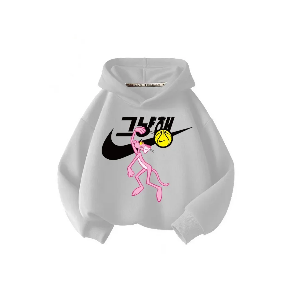 Disney Pink Panther cartoon Print hoodie Girl Children\'s clothing Cute Cat hoodie children\'s clothing Fall Winter top